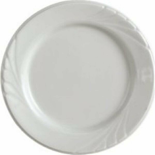 Tuxton China Sonoma 7.25 in. Embossed China Plate - Porcelain White Embossed - 3 Dozen YPA-072
